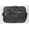 Image 1 : BLACK LEATHER CARRY-ON BAG ON WHEELS