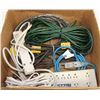 Image 1 : BOX OF EXTENSION CORDS & POWER BARS