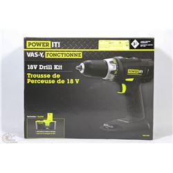 NEW 18VOLT DRILL WITH BATTERY AND CHARGER