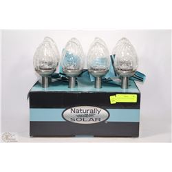 LOT OF 8 SOLAR CLEAR CHROME LIGHTS WITH