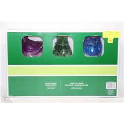 3 SOLAR GLASS ANIMAL STAKE LIGHTS