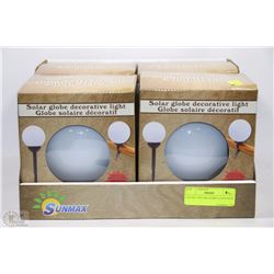 LOT OF 4 SOLAR GLOBE LIGHTS NEW