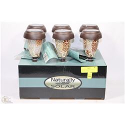 LOT OF 6 SOLAR MULTI COLOR  CRACKLE LIGHTS