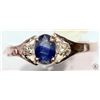 Image 1 : #38-14K GOLD SAPPHIRE(0.5CT) & DIAMOND RING