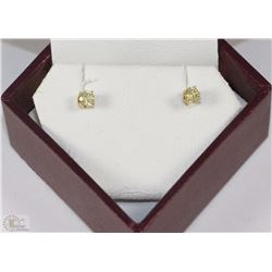 14K YELLOW GOLD FANCY YELLOW DIAMOND EARRINGS