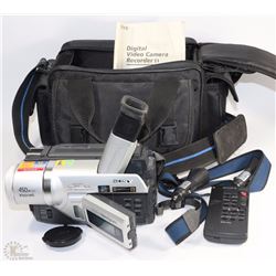 SONY CAMCORDER WITH BAG,BATTERIES AND CHARGER &