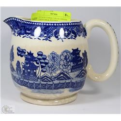 VINTAGE COBALT BLUE CHINESE DESIGN MILK PITCHER