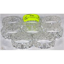 SET OF EIGHT CRYSTAL NAPKIN HOLDERS
