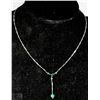 Image 1 : #3- 925 SILVER GREEN GLASS PENDANT  16" CHAIN