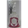 Image 1 : CRANBERRY ETCHED FLOWER CRYSTAL DINNER BELL
