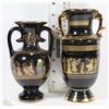 Image 1 : TWO 24K GOLD TRIM VASES HAND MADE IN GREECE