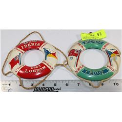 PAIR OF SOUVENIR LIFE PRESERVERS - 1961 & 1963