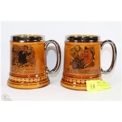 PAIR OF ENGLISH CHARACTER BEER STEINS