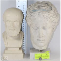 PAIR OF BUSTS INCLUDING  WOMAN IS  HANDMADE IN