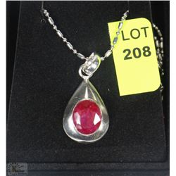 #1-NATURAL RUBY & .925 SOLID SILVER PENDANT