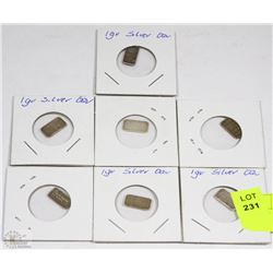 SET OF 7 1GRAM SILVER BARS