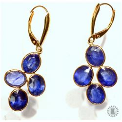 #8-14K GOLD SAPPHIRE(17CT) EARRINGS