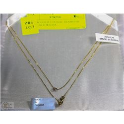 #48-10K GOLD COGNAC DIAMOND NECKLACE W/COA