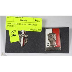 2 POLISH MILITARY COMMUNIST BADGES
