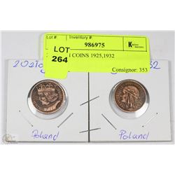 2 POLISH COINS 1925,1932