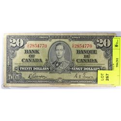 1937 TWENTY DOLLAR BANKNOTE