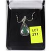 Image 1 : #11-NATURAL EMERALD .925 SOLID SILVER PENDANT
