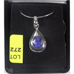 #8-NATURAL SAPPHIRE .925 SOLID SILVER PENDANT