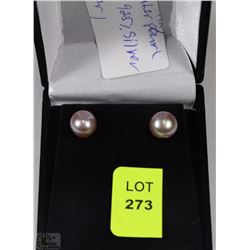 #10-FRESH WATER PEARL EARRINGS .925 SOLID SILVER