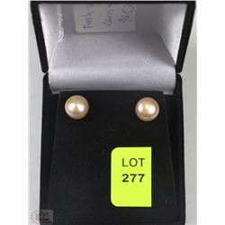 #4-FRESH WATER PEARL EARRINGS PINK .925 SILVER