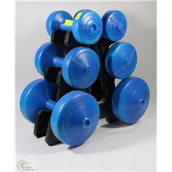 SET OF 6 HAND WEIGHTS WITH STAND