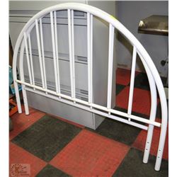 METAL TUBULAR WHITE RAIL HEADBOARD & FOOTBOARD