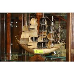 HAND CARVED SHIP ORNAMENT