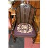 Image 1 : WOOD & WICKER NEEDLEPOINT PARLOUR CHAIR