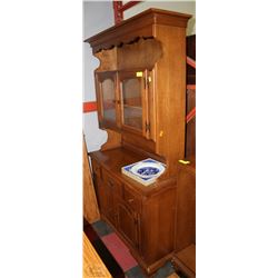 WOODEN BUFFET AND HUTCH 18"X42"X74"H