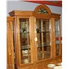 Image 1 : OAK BUFFET & HUTCH WITH GLASS SHELVES & 2 DOOR