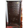 Image 1 : CARVED DARK WOODEN LINGERIE CHEST W/ 5 DRAWERS &