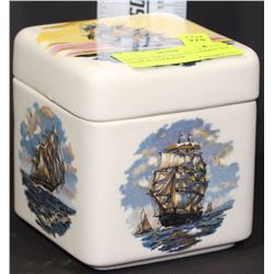 VINTAGE TWINNING CO. LIDDED JAR MADE IN ENGLAND