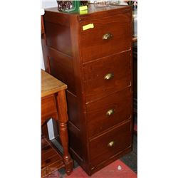 FOUR DRAWER WOODEN FILING CABINET