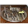Image 1 : SILVER PLATED SERVING PIECES & TRAY