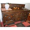 Image 1 : ORNATE LOCKABLE WOODEN SIDEBOARD