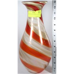CANDY STRIPED ART GLASS VASE