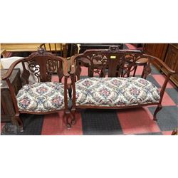 LION HEAD DESIGN CLAW FOOT SETTEE BENCH WITH