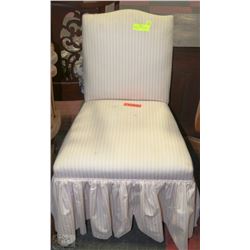 WOOD & FABRIC CHAIR - FABRIC HAS MARKS