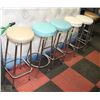Image 1 : SET OF 6 VINTAGE MULTI COLOUR CHROME BAR STOOLS