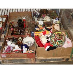 ESTATE PALLET OF CRYSTAL, DECANTERS, DOLLS, & MORE