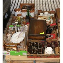 ESTATE PALLET OF COSTUME JEWELLERY, SILVERWARE,