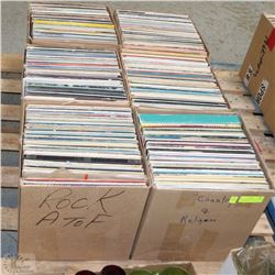 LOT OF 6 BOXES OF VINYL RECORDS VARIOUS ARTISTS