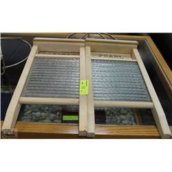 PAIR OF PEARL WOOD AND GLASS WASHBOARDS