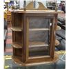 Image 1 : WOODEN AND GLASS HANGING CURIO CABINET