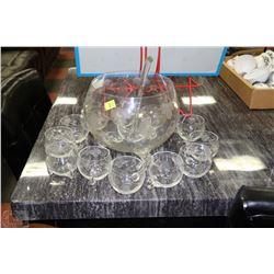 ESTATE CRYSTAL GLASS PUNCH BOWL SET